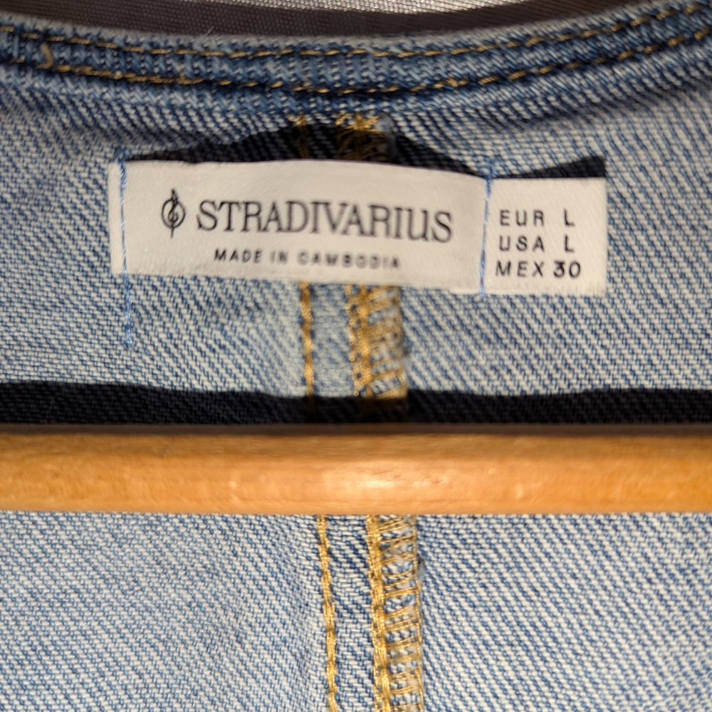 Zara Blue Denim Button-Front Women's Vest A-1025 - Picture 10 of 10